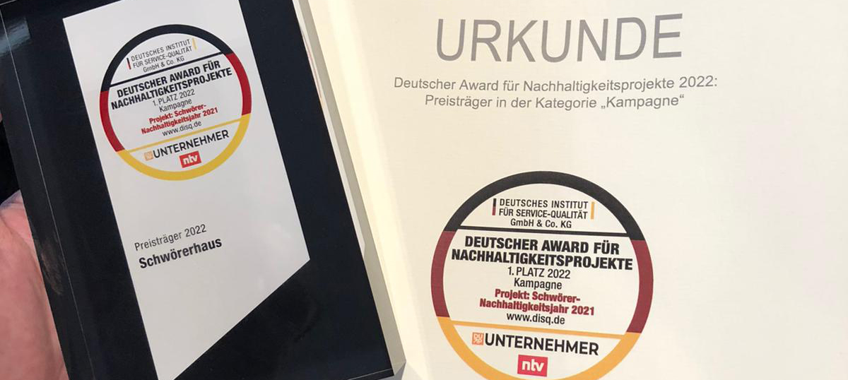 1. Platz für SchwörerHaus beim Deutschen Award für Nachhaltigkeitsprojekte